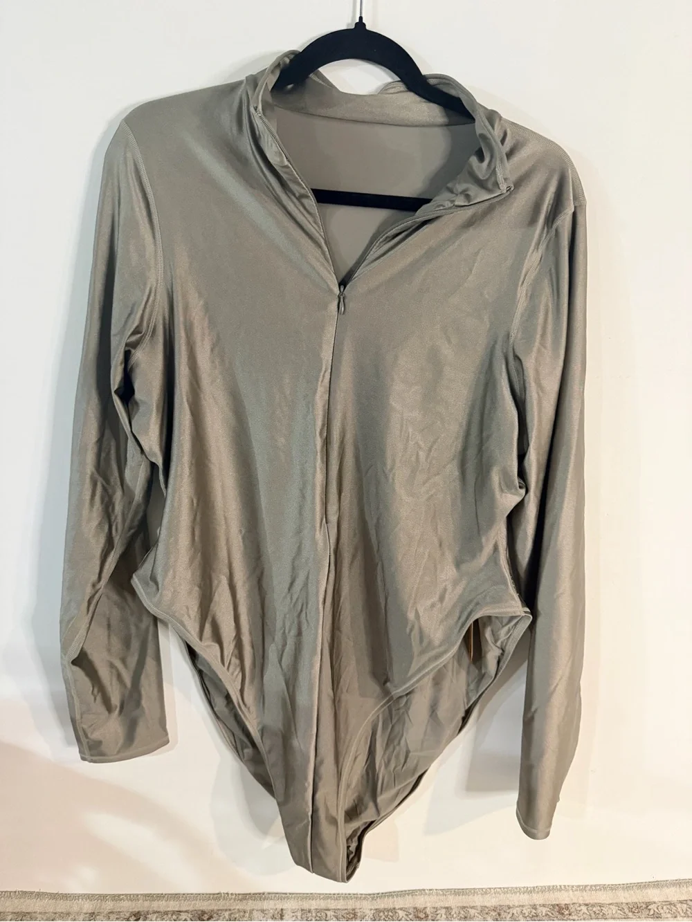 SKIMS half‎ zip swimsuit Smoke